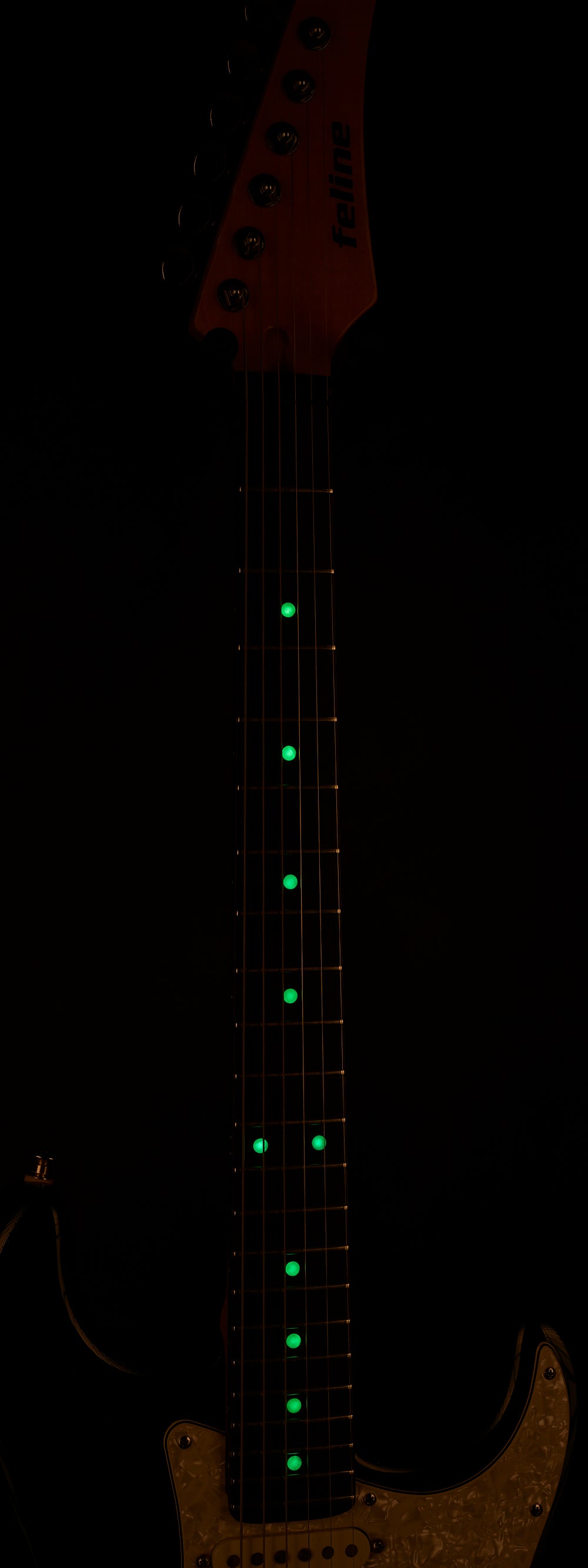 Feline Green STRAT (with LED lights) - SECONDHAND