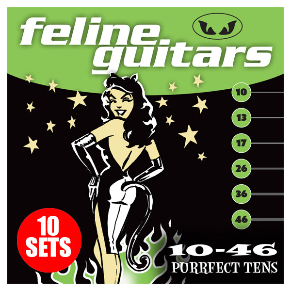 Feline Guitar Strings 10-46 strings Purrfect Tens