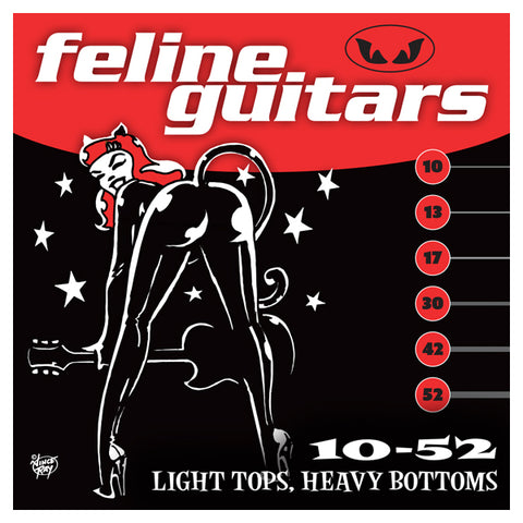 Feline Guitar Strings 10-52 Light Tops, Heavy Bottoms