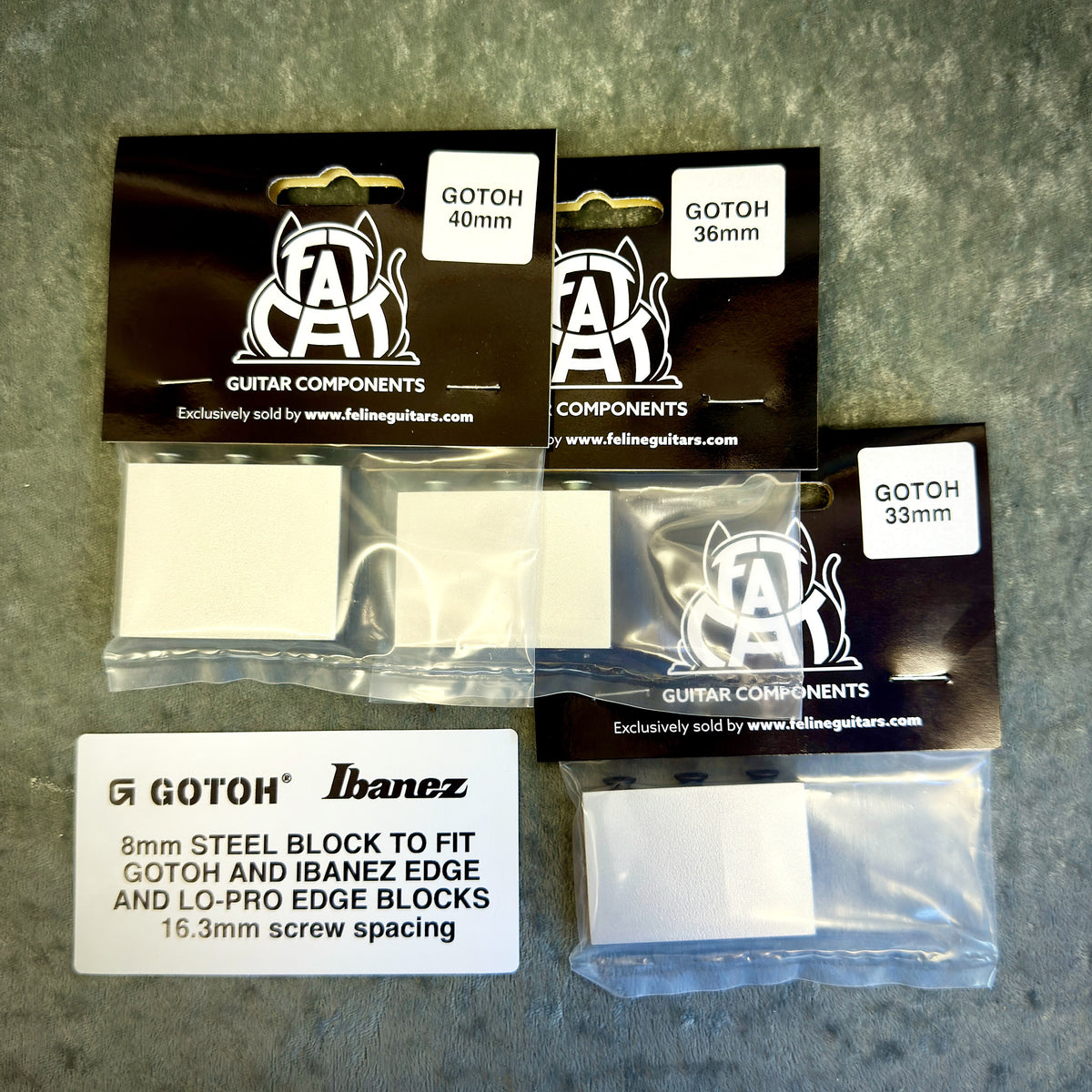 GOTOH / IBANEZ STANDARD (8mm) STEEL BLOCK by FATCAT (3 variants)