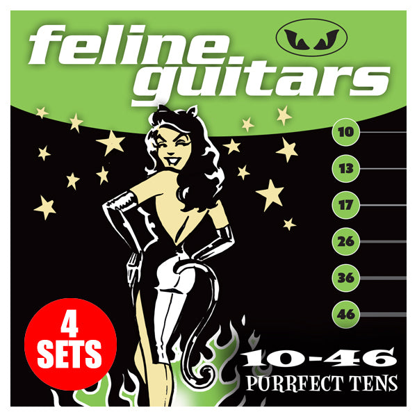 Feline Guitar Strings 10-46 strings Purrfect Tens